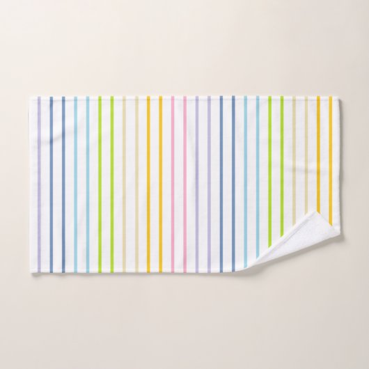Rayures en pastel décrites d'arc-en-ciel (Serviette à main)