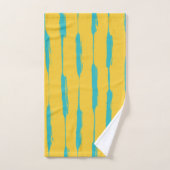 Rayures encrées jaune et turquoise (Serviette à main)