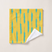 Rayures encrées jaune et turquoise (Gant de toilette)