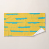 Rayures encrées jaune et turquoise (Serviette à main)