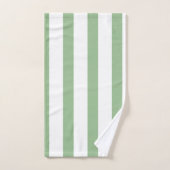 Rayures Épaisses Vertes et Blanches (Serviette à main)
