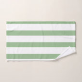 Rayures Épaisses Vertes et Blanches (Serviette à main)