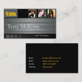 Rayures et carte de visite noirs et gris de cubes (Devant / Derrière)