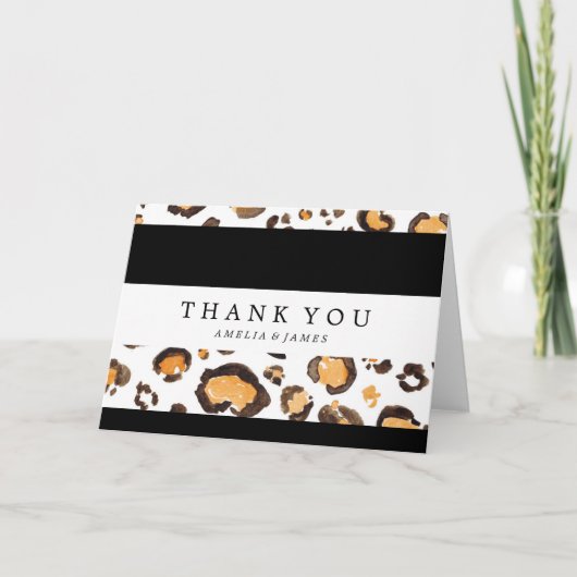 Rayures et points léopards d'aquarelle | MERCI (Devant)