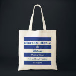 Rayures et sac de l'entourage de la jeune mariée<br><div class="desc">Ce sac moderne est idéal pour un mariage de destination, ou un mariage avec un thème de plage ou d'été. Il comporte les rayures horizontales dans deux couleurs avec une ancre dans une des rayures. Ce sac fait un cadeau parfait pour une domestique d'honneur, les demoiselles d'honneur, la mère de...</div>