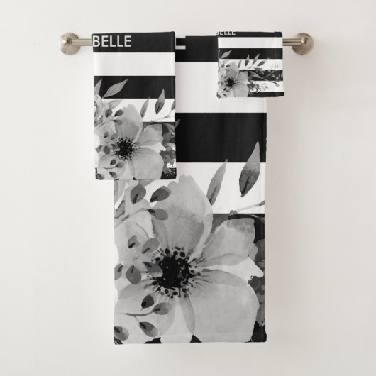 Rayures florales noires et blanches (En situation)