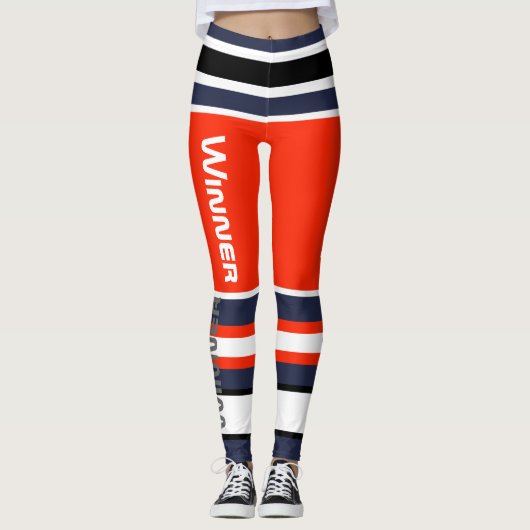 Rayures Funky Lignes Gagnant Leggings Puissance (Devant)