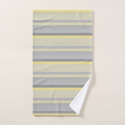 rayures gris jaune (Serviette à main)