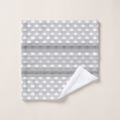 Rayures grises de contrôles de lis (Gant de toilette)