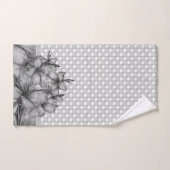 Rayures grises de contrôles de lis (Serviette à main)