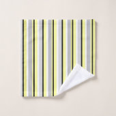 Rayures grises et jaunes (Gant de toilette)