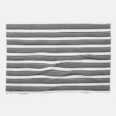 Rayures grises et noires sur des torchons de cuisi (Horizontal)