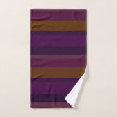Rayures horizontales aubergine foncé et moutarde (Serviette à main)