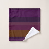 Rayures horizontales aubergine foncé et moutarde (Gant de toilette)