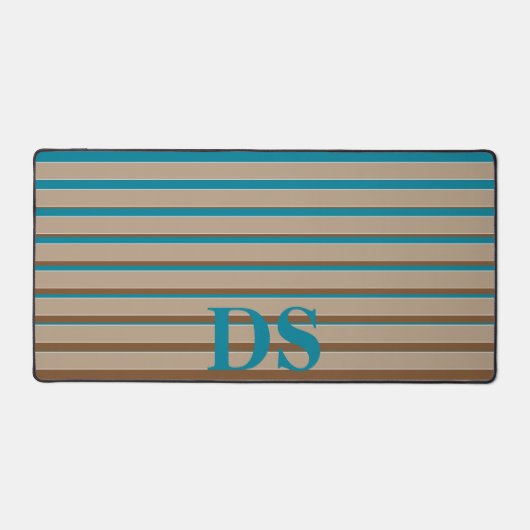 Rayures horizontales Monogramme Brown et bleu (Recto)