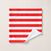 Rayures horizontales rouges et blanches (Gant de toilette)