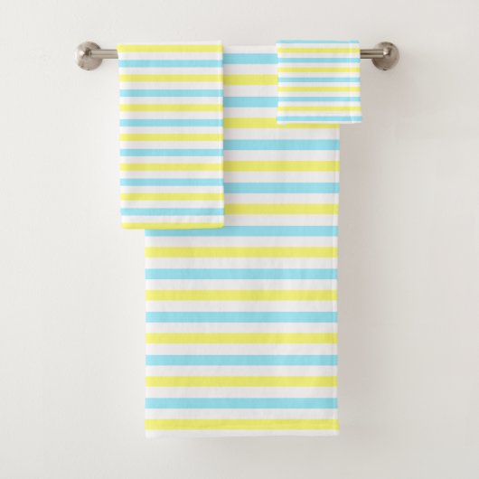 Rayures horizontales turquoise, jaune et blanc (En situation)