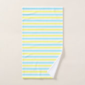 Rayures horizontales turquoise, jaune et blanc (Serviette à main)