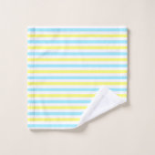Rayures horizontales turquoise, jaune et blanc (Gant de toilette)