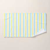 Rayures horizontales turquoise, jaune et blanc (Serviette à main)