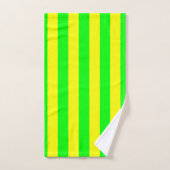 Rayures Jaune Citron et Vert Citron (Serviette à main)