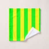 Rayures Jaune Citron et Vert Citron (Gant de toilette)