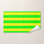 Rayures Jaune Citron et Vert Citron (Serviette à main)