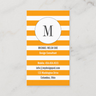 Rayures jaune-orange avec le carte de visite de