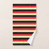 Rayures jaune pâle, noires et rouges (Serviette à main)