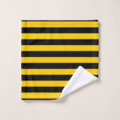 Rayures jaunes et noires d'abeille douce (Gant de toilette)