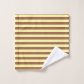 Rayures jaunes pâles et Brown (Gant de toilette)