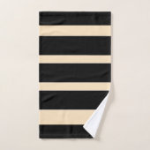 Rayures larges noires et crème (Serviette à main)