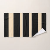 Rayures larges noires et crème (Serviette à main)