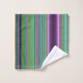 Rayures lavande sarcelle orange violet (Gant de toilette)