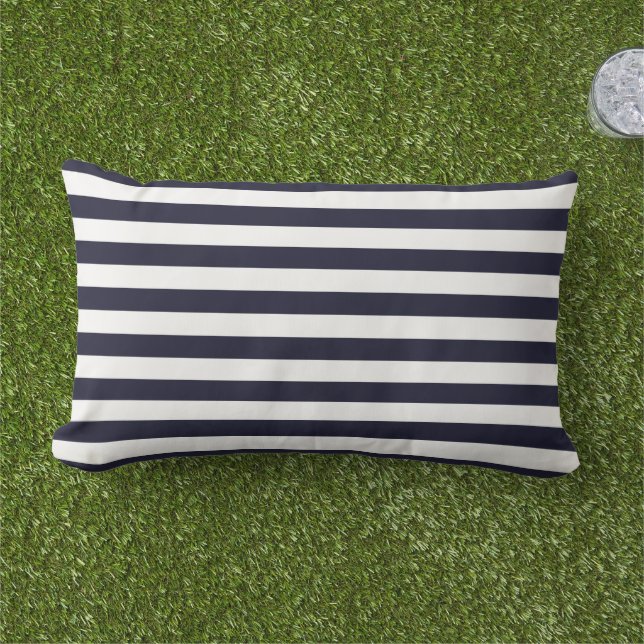Rayures Lisse Extérieure Oreiller (Herbe)