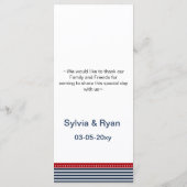 rayures marines, ancre, cartes de menu nautique (Dos)