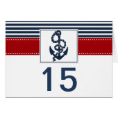 rayures marines, numéro de table du mariage nautiq (Devant Horizontal)