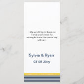 rayures marines, phare, cartes de menu nautique (Dos)