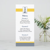 rayures marines, phare, cartes de menu nautique (Debout devant)