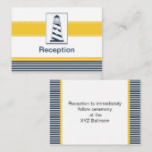 rayures marines, phare, cartes de réception nautiq (Devant / Derrière)