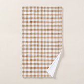 Rayures Marron Crème Carreaux Tannés (Serviette à main)