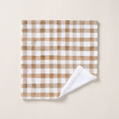 Rayures Marron Crème Carreaux Tannés (Gant de toilette)