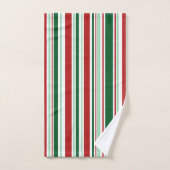 Rayures mélangées de Noël rouge, vert, blanc (Serviette à main)