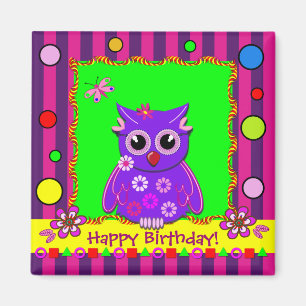 Rayures mignonnes, pois, hibou, aimant