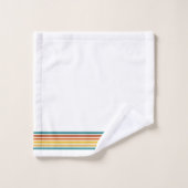 Rayures minimalistes monogrammées rétro (Gant de toilette)