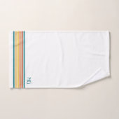 Rayures minimalistes monogrammées rétro (Serviette à main)
