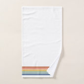 Rayures minimalistes monogrammées rétro (Serviette à main)