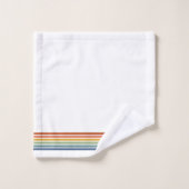 Rayures minimalistes monogrammées rétro (Gant de toilette)