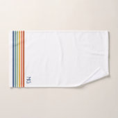 Rayures minimalistes monogrammées rétro (Serviette à main)