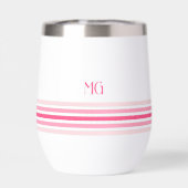 Rayures minimalistes monogrammées rétro (Arrière)